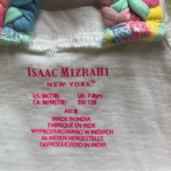 Isaac Mizrahi Girls Size M(7-8) White Tank-Top Shirt Embellished sequenced Shirt - Picture 3 of 14